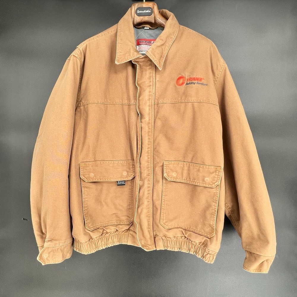 FR‎ Quilted Duck Canvas Work Jacket Riverside Westex UltraSoft Mens Size XL Tan